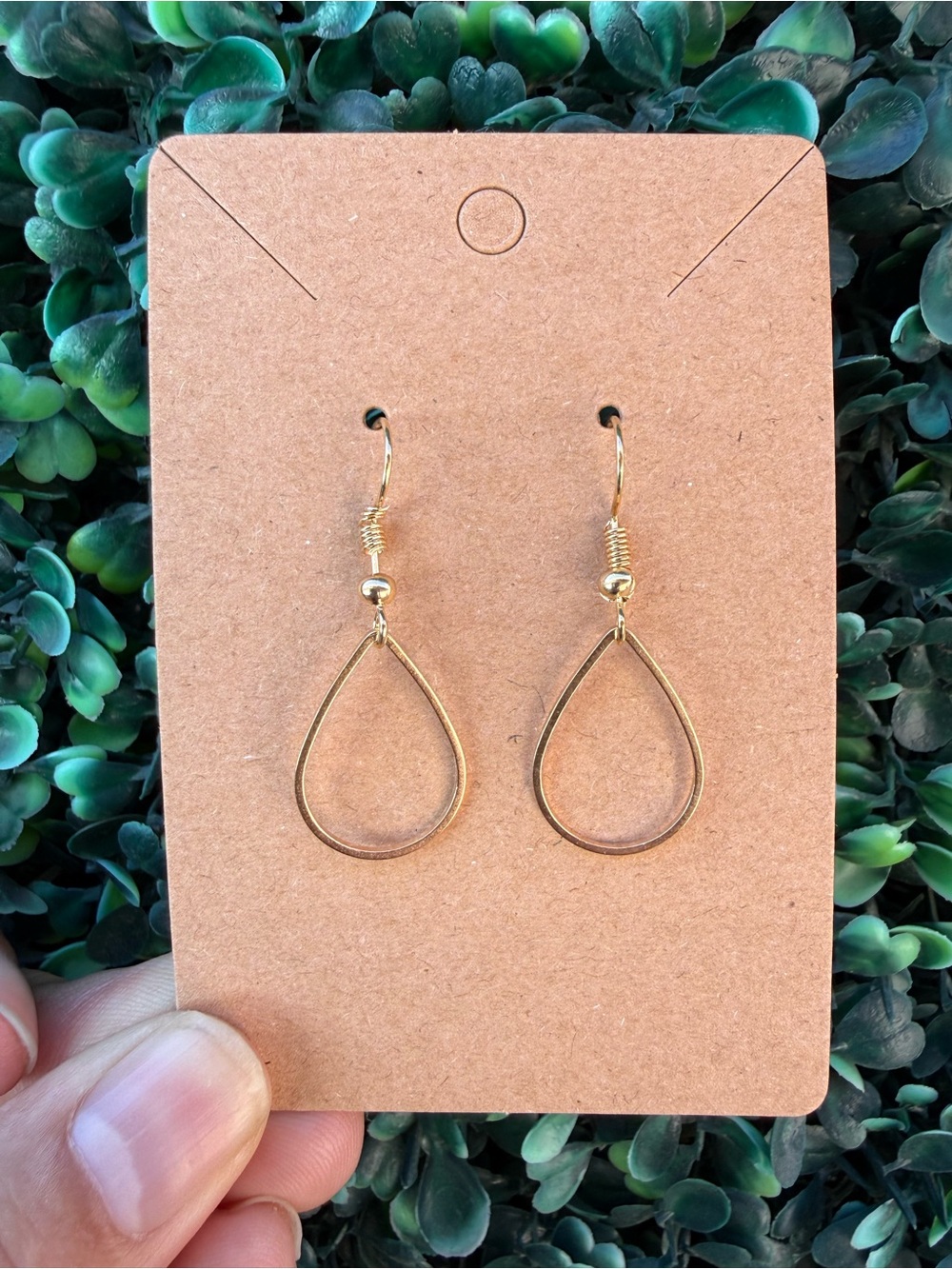 Hand Crafted Gold Teardrop Dangle Earrings